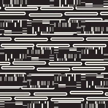 Monochrome Glitch Effect Textured Pattern Stock Illustration