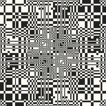 Monochrome Glitch Effect Textured Pattern Stock Illustration