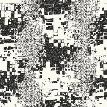 Monochrome Glitch Effect Textured Pattern Stock Illustration