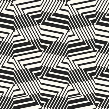 Monochrome Glitch Effect Textured Zigzag Pattern Stock Illustration