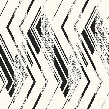 Monochrome Glitch Effect Textured Zigzag Pattern Stock Illustration