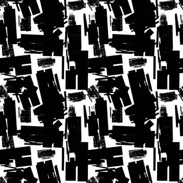 Monochrome glitch seamless pattern Stock Illustration