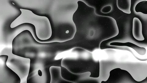 Monochrome glowing fluid background seamless loop liquid metal 動画素材 331582157