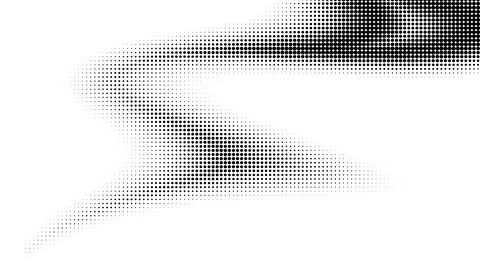Monochrome gradient halftone dots background. Overlay png illustration. Abstr Illustrazione stock
