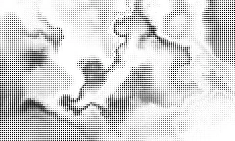 Monochrome gradient halftone dots background. Overlay png illustration. Abstr Stock Photos