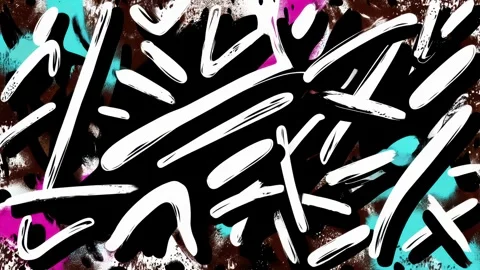 Monochrome Graffiti Background With White Marker Strokes on Black Stock-Footage 315538940