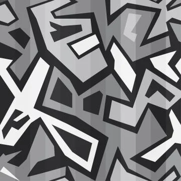 Monochrome graffiti seamless Stock Illustration