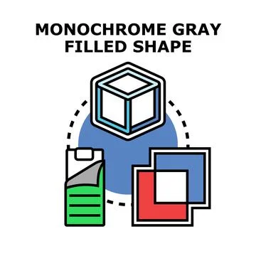 Monochrome gray filled shape line icon concept Stock Illustration