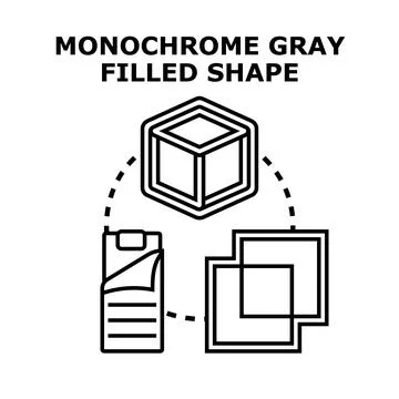 Monochrome gray filled shape line icon concept Illustration