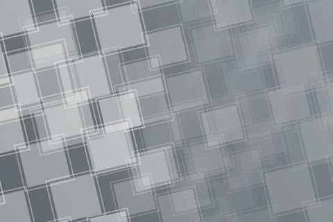 Monochrome Grey Abstract Background with Overlapping Geometric Squares Stock Illustration