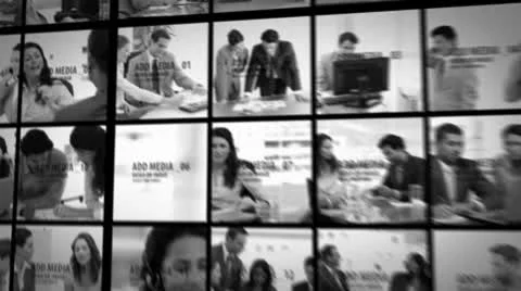 Monochrome Grid Media After Effects stock