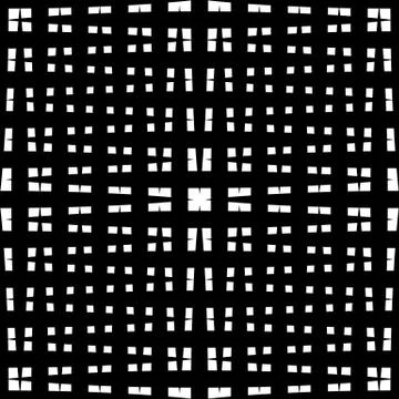 Monochrome grid / mesh with irregular lines. Repeatable geometric pattern. (S Stock Illustration