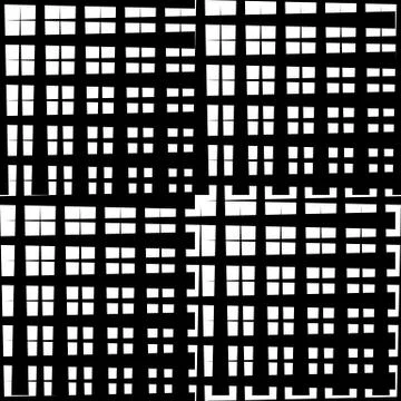 Monochrome grid / mesh with irregular lines. Repeatable geometric pattern. (S Illustrazione stock