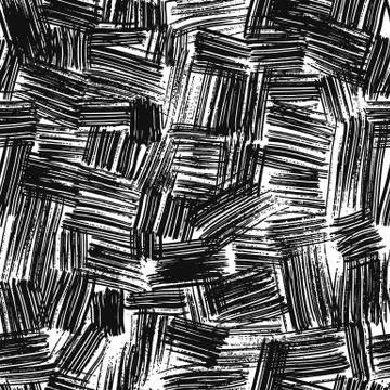 Monochrome grunge line seamless pattern. Hand drawn scribble wallpaper. Brush Stock Illustration