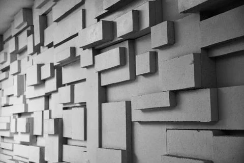 Monochrome grunge texture. Rectangular shapes backdrop. Creative background Stock Photos