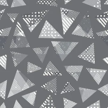 Monochrome grunge triangle pattern Stock Illustration