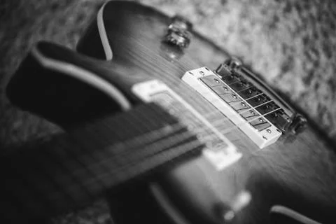 Monochrome guitar Stock Photos