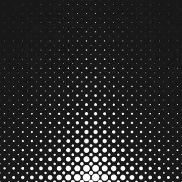 Monochrome halftone circle pattern background - abstract vector design Stock Illustration
