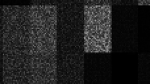 Monochrome Halftone Dot Grid with Geometric Blocks and Retro Glitch Texture Stock Footage 346799121