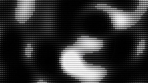Monochrome halftone dot pattern fluid wave background loop Stock Footage 345640543
