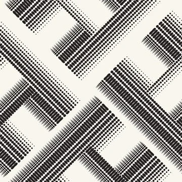 Monochrome Halftone Effect Textured Checked Pattern Stock Illustration