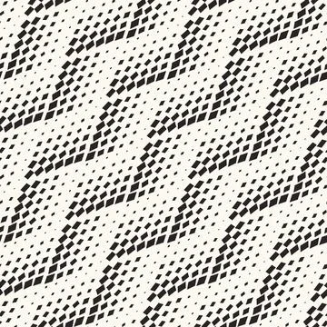Monochrome Halftone Effect Textured Zigzag Pattern Stock Illustration