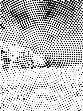 Monochrome halftone pattern abstract optical art vector background isolated.. Stock Illustration