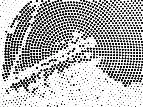 Monochrome halftone pattern abstract vector background Stock Illustration