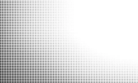 Monochrome halftone pattern with a gradient transition and clean minimalistic Stock Illustration