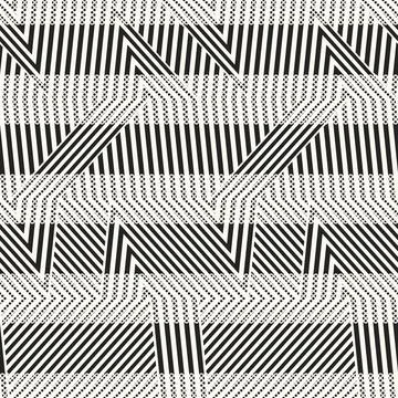 Monochrome Halftone Textured Zigzag Pattern Illustrazione stock