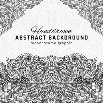 Monochrome hand drawn background. Stock Illustration