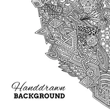 Monochrome hand drawn background. Stock Illustration