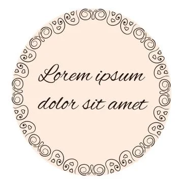 Monochrome Hand Drawn Frame with Text Stock Illustration