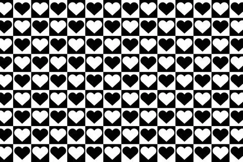 Monochrome heart mosaic grid pattern Illustrazione stock
