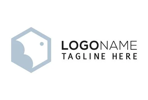 Monochrome Hexagonal Abstract Fish Logo Design	 Stock Illustration