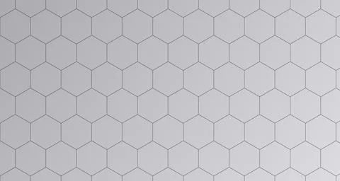 Monochrome hexagonal grid pattern against dark background 库存插图