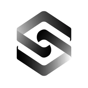 Monochrome Hexagonal Logo Design Stock Illustration