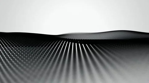 Monochrome hexagonal mesh wave flowing seamless loop background Stock Footage 347205379