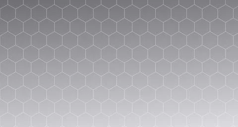 Monochrome hexagons pattern on dark background Stock Illustration