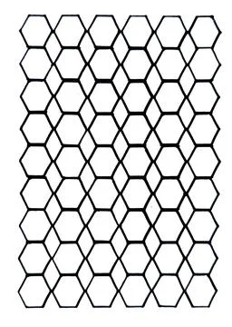 Monochrome Honeycomb Interlocking Hexagons Pattern Background. 库存插图