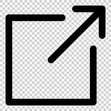 Monochrome icon for an external web link Stock Illustration