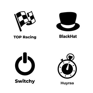 Monochrome Icon Set. Stockillustratie