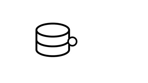 A monochrome illustration depicting a data storage device, highlighting its.. Stock Footage 332853581