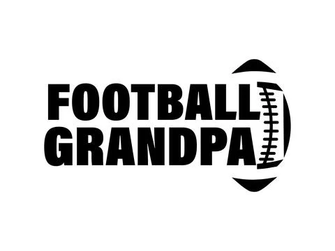 A monochrome illustration featuring text graphic with football silhouette, la Ilustración de archivo