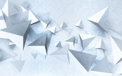 Monochrome illustration, triangular pyramids of various sizes Stock Illustration