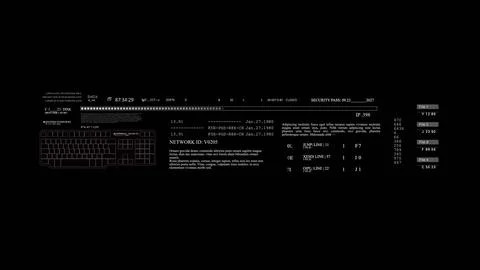 A monochrome image of a computer screen on a dark background at midnight 写真素材