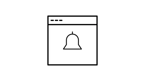 A monochrome image featuring a bell resting on a computer, representing dig.. Stock Footage 333462147