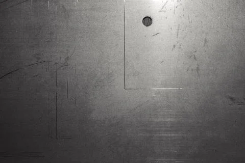 Monochrome industrial panel with rectangular frame and circular hole Stock Photos