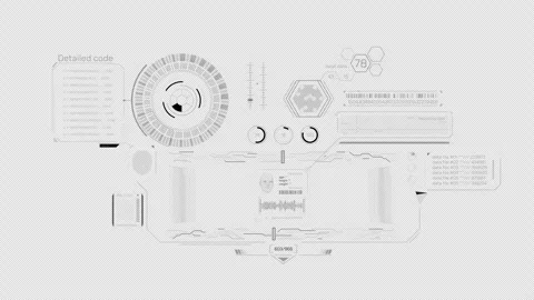 Monochrome infographics on the theme of biometric data management system Stock Footage 296201977