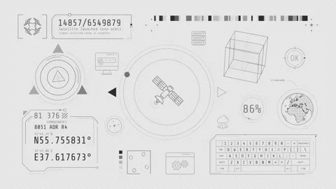 Monochrome infographics on the theme of detection and geolocation. 库存影片 237950231